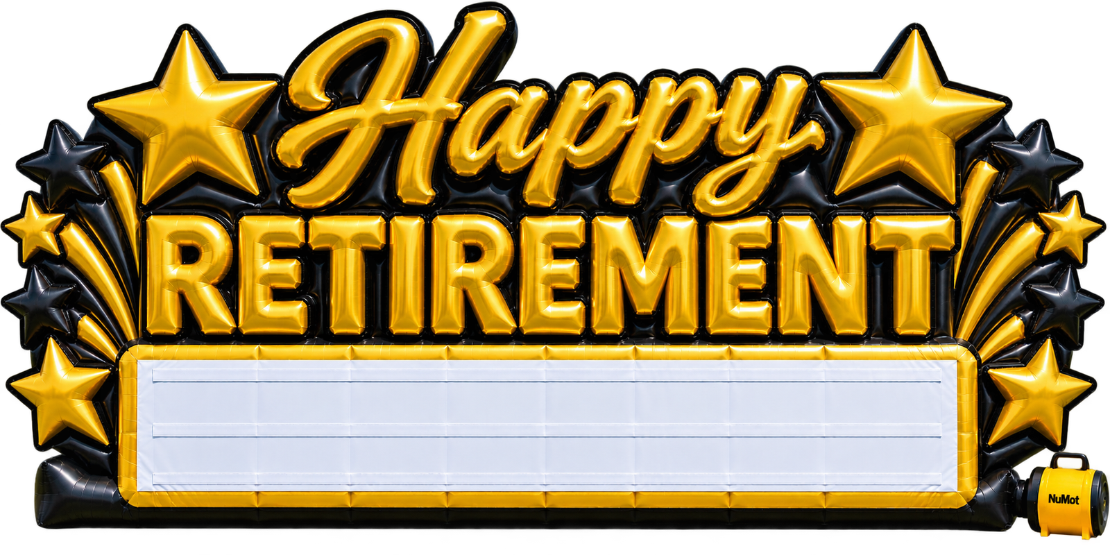 Happy Retirement gold and black inflatable